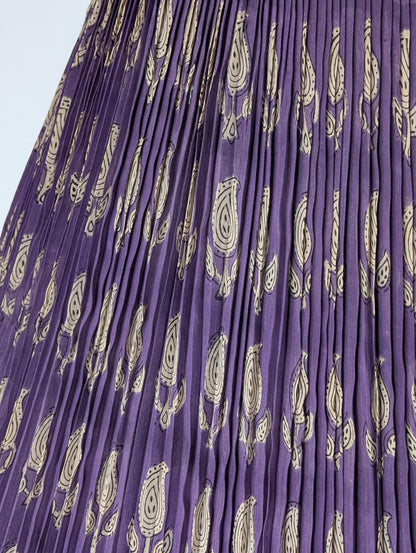 Aubergine Block Print Anarkali