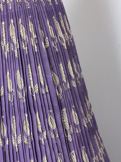 Aubergine Block Print Anarkali