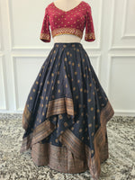 Load image into Gallery viewer, Sale1021 - Black Asymmetric Skirt
