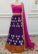 Load image into Gallery viewer, Sale1048 - Purple &amp; Pink Bandhani Lehanga Set
